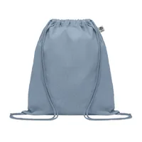 Rucsac cu cordon din bumbac personalizat, albastru copil