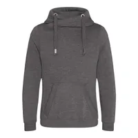 Hanorac unisex Just Hoods Cross Neck personalizat, gri