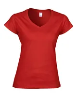 Tricou damă Gildan Softstyle™ V-neck personalizat, roșu