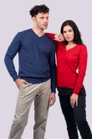 Bluză damă Legend Classics V-neck Fine Gauge Cotton Pullover personalizată, pe model