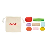 8 piese lemn stivuite,în pouch personalizat, vedere zona de personalizare
