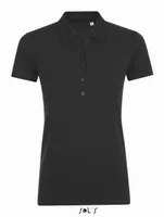 Tricou polo damă SOL'S Phoenix Cotton-elastane personalizat, negru