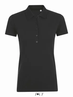 Tricou polo damă SOL'S Phoenix Cotton-elastane personalizat, negru