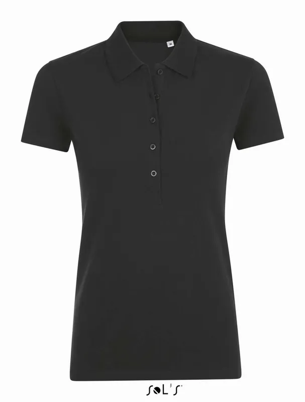 Tricou polo damă SOL'S Phoenix Cotton-elastane personalizat, negru