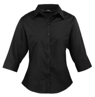 Cămașă damă Premier Poplin 3/4 Sleeve Blouse personalizată, negru