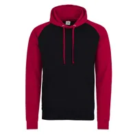 Hanorac unisex Just Hoods Baseball personalizat, negru