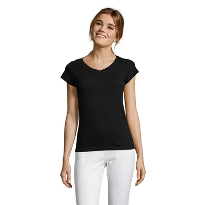 MOON FEMEI T-SHIRT 150g personalizat, deep black