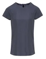 Premier ‘viola Linen-look Cut Neck Beauty Tunic personalizat, negru