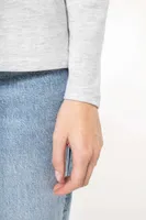Tricou cu mânecă lungă damă Kariban Crew Neck personalizat, pe model
