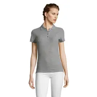 PEOPLE FEMEI POLO 210g personalizat, gri melange 2