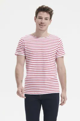 Tricou bărbați SOL'S Miles Round Neck Striped personalizat
