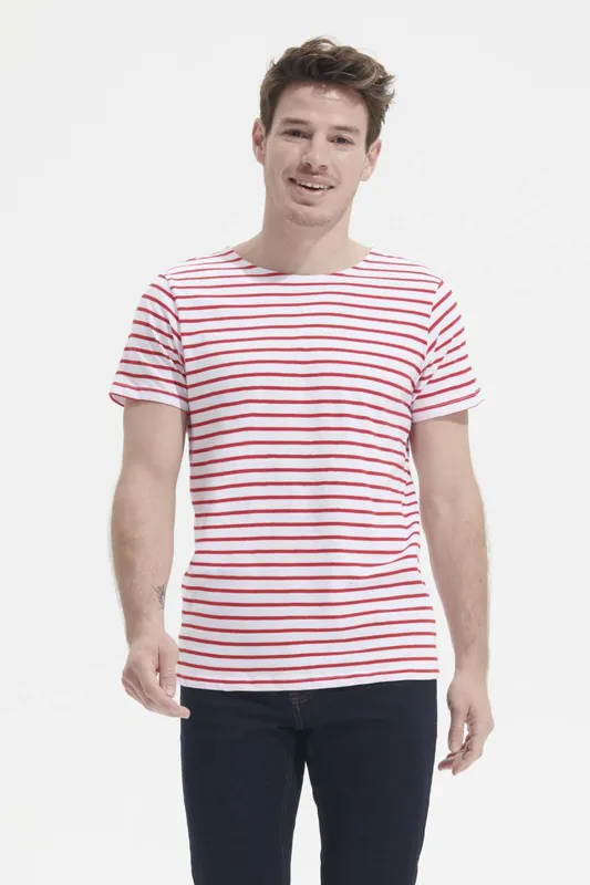 Tricou bărbați SOL'S Miles Round Neck Striped