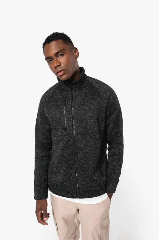 Jachetă bărbați Kariban Full Zip Heather personalizată, pe model