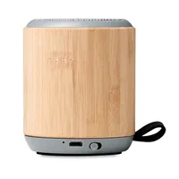 Boxă wireless din bambus 5.3 personalizată, vedere spate