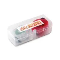 2 "ochi de pisică" în cutie PP personalizat, vedere zona de personalizare