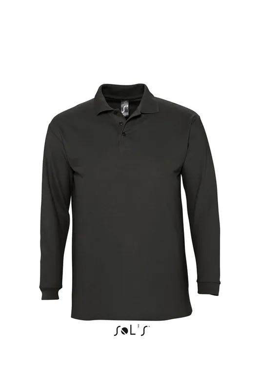 Tricou polo bărbați SOL'S Winter II personalizat, negru