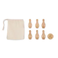 Mini set de bowling din lemn de personalizat, vedere spate