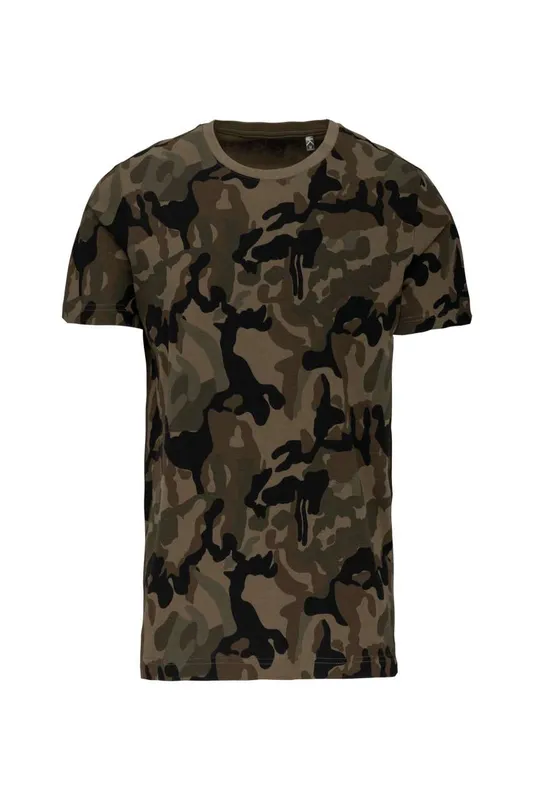 Tricou bărbați Kariban Short-sleeved Camo personalizat, ecologic