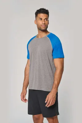 Tricou unisex Proact Adult Triblend Two-tone Sports Short-sleeved
