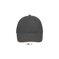 BUFFALO SIX PANEL CAP 260g personalizat, dark grey / orange