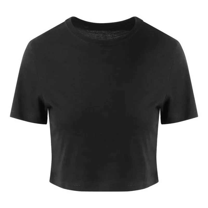 Tricou damă Just Ts Tri-blend Cropped T personalizat, negru