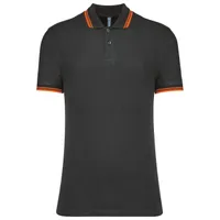 Tricou polo bărbați Kariban Short-sleeved Poloshirt With Contrasting Piping personalizat, gri