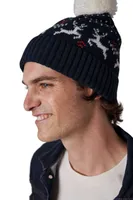 Căciulă K-UP Winter Beanie With Reindeer Design personalizată, pe model