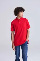 Tricou polo unisex Just Polos The 100 personalizat, pe model