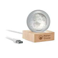 Glob de sticlă LED personalizat, vedere zona de personalizare