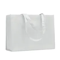 Sacoță cumpărături RPET nețesut personalizată, alb