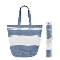 Geantă plajă+prosop 50X14X38cm personalizată, vedere lateral