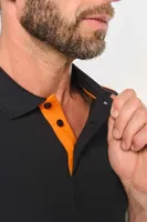Tricou polo bărbați Designed To Work Short-sleeved Contrasting Daytoday personalizat, pe model