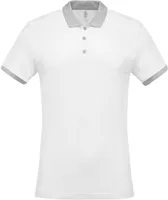 Tricou polo bărbați Kariban Two-tone Piqué personalizat, alb