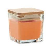 Lumânare parfumată pătrată 50gr personalizat, portocaliu