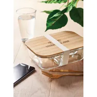 Cutie de prânz din sticlă cu capac personalizat, vedere detaliu