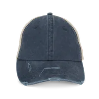 Șapcă unisex Native Spirit Eco-friendly Ripped Effect Trucker personalizată, albastru
