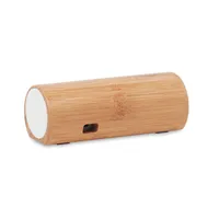 Boxă wireless din bambus 2x5W personalizată, vedere spate