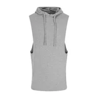 Hanorac bărbați Just Cool Urban Sleeveess Muscle personalizat, gri