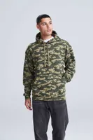 Hanorac unisex Just Hoods Camo personalizat, pe model