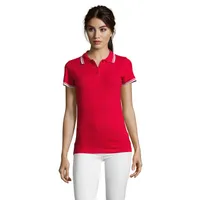PASADENA polo femei 200g personalizată, red/white