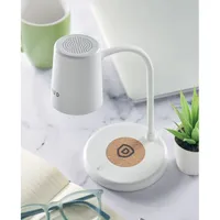 Încărcător wireless + boxă lamp personalizat, vedere zona de personalizare