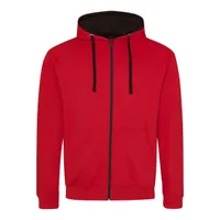 Bluză unisex Just Hoods Varsity Zoodie personalizată, roșu