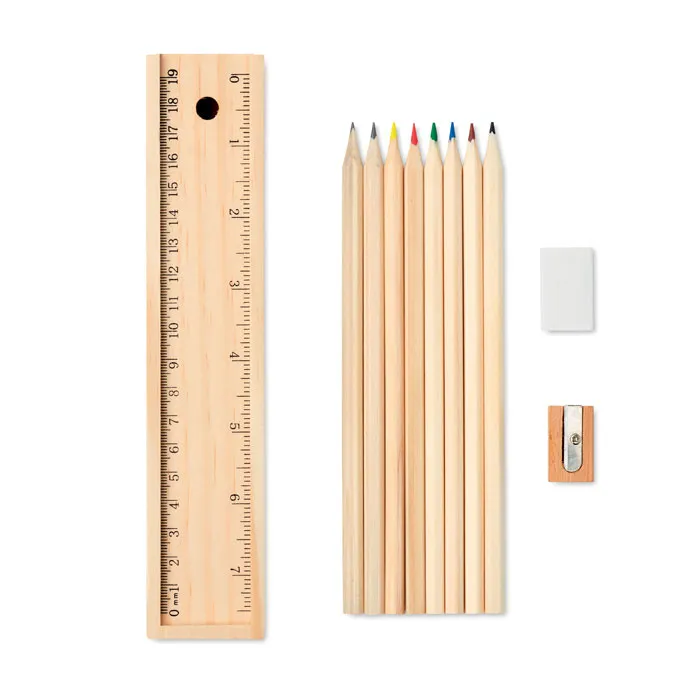 Set de 12 creioane de lemn personalizat