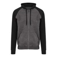 Bluză unisex Just Hoods Baseball Zoodie personalizată, gri