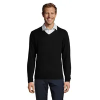Bluză bărbați Sol's Galaxy V-neck Sweater personalizată, black