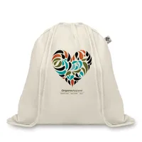 Sac cu cordon, bumbac organic personalizat, vedere zona de personalizare