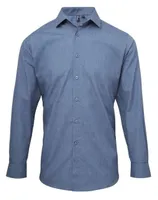 Cămașă bărbați Premier Cross-dye Roll Sleeve Poplin Bar personalizată, pe model