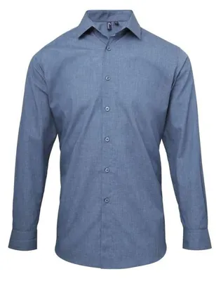Cămașă bărbați Premier Cross-dye Roll Sleeve Poplin Bar