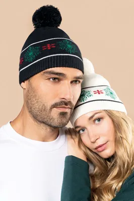 Căciulă K-UP Beanie With Christmas Patterns personalizată