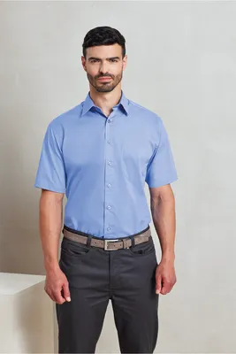 Cămașă bărbați Premier Short Sleeve Poplin personalizată